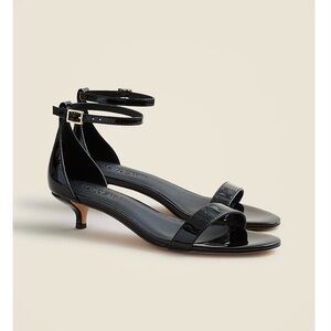 J. Crew Ankle-Strap Patent Leather Kitten-Heel Sandals